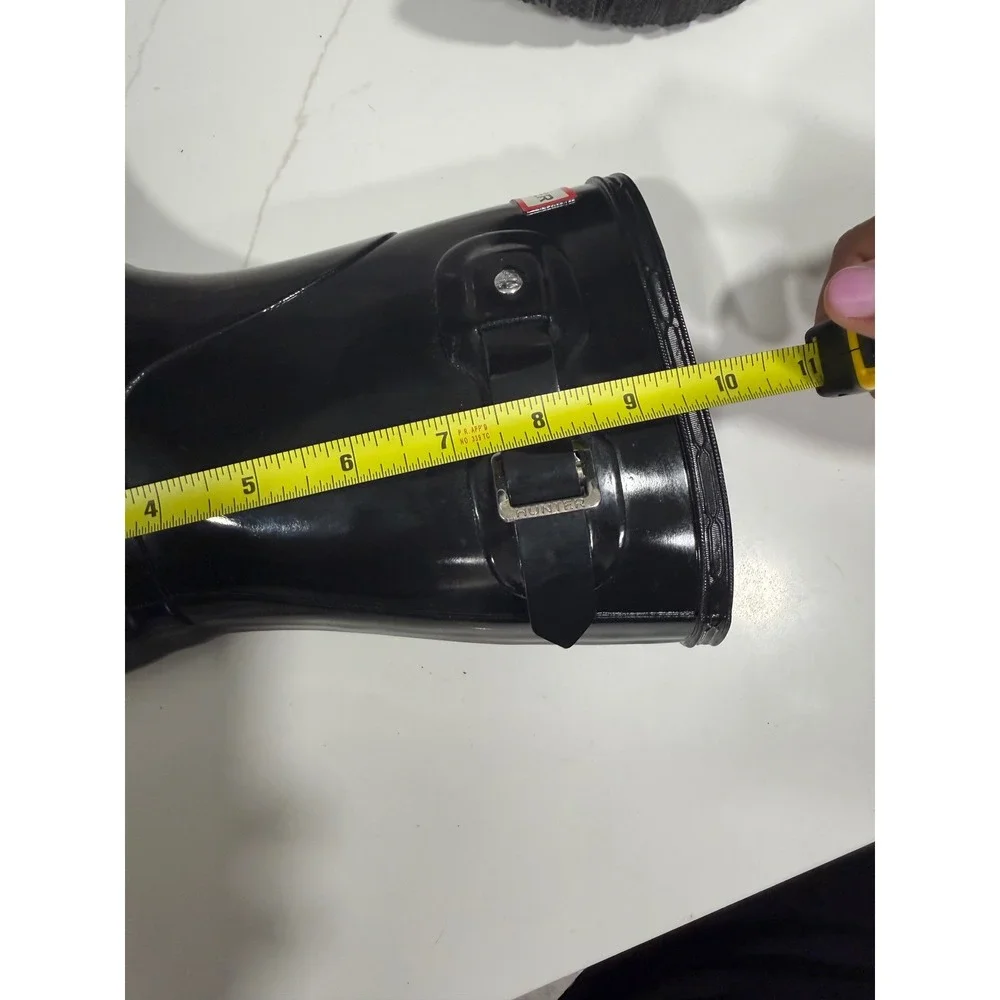 Hunter Original Short Gloss Rain Boots Black Womens Size 7